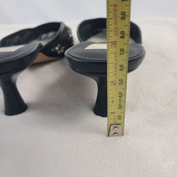 NEW Dolce Vita Clara Wide Black Mesh Embellished Heels Size 7.5 - Picture 7 of 10